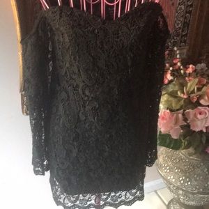 Floral lace Dress by Bardot size 6  in black